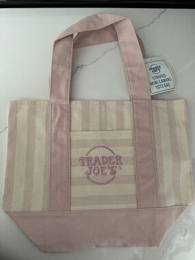 Trader Joe’s Mini Striped Tote Bag (Pink)